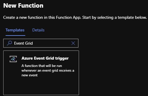 Configure Function to use Azure Event Grid Trigger