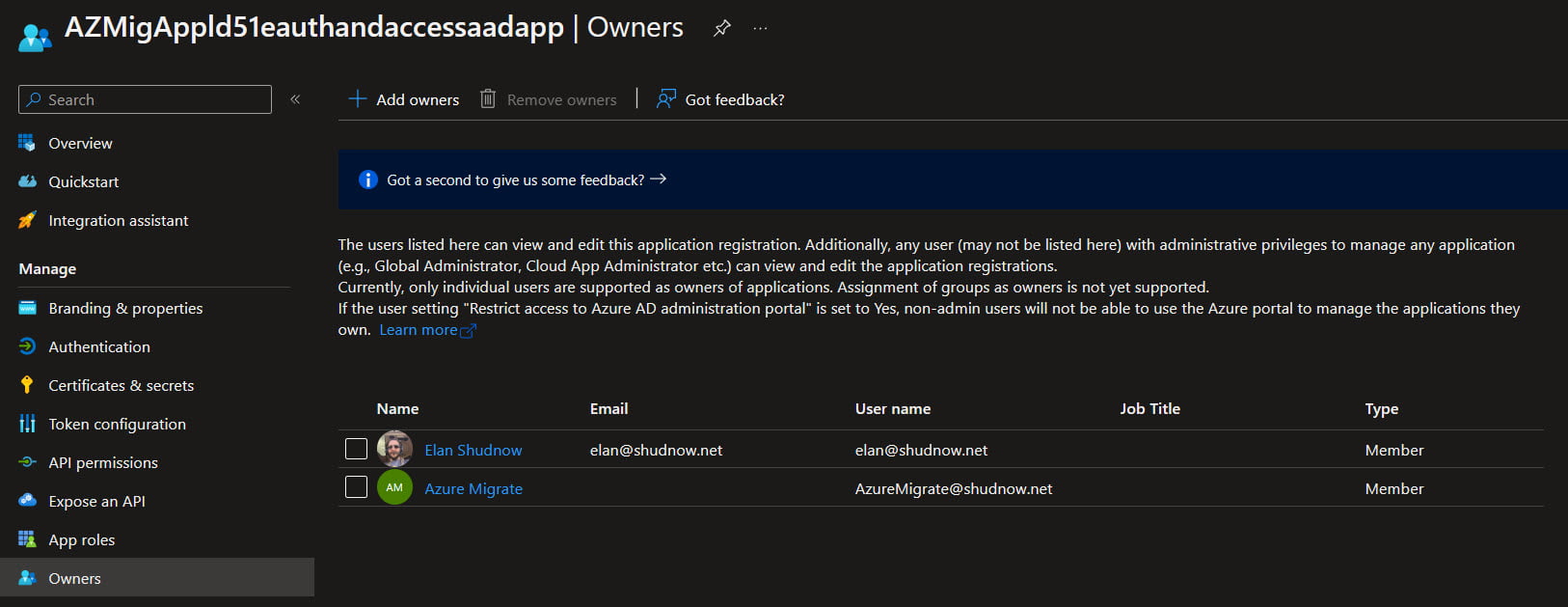 Pre-creating Azure AD App for Azure Migrate - Elan Shudnow's Blog