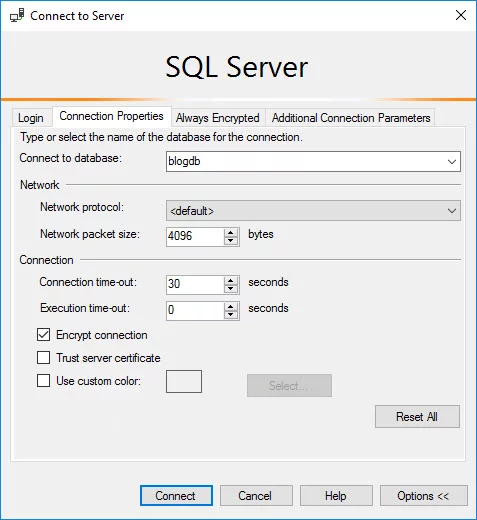 Configure Connection Properties to allow alternate admin to connect directly to the database they have been given permissions to.